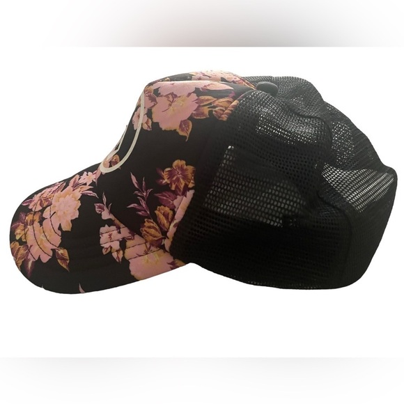VOLCOM Skate Pink & Black Floral Tropical Hat Cap Snapback Unisex - Picture 4 of 6